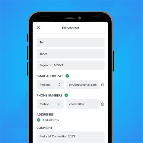 Editing contacts on your Mail app