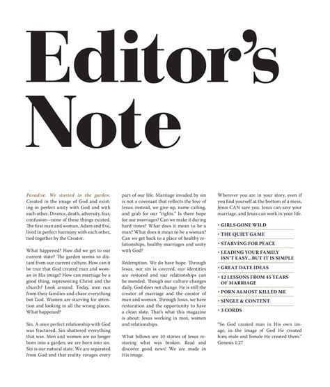 Editor&rsquo;s Note