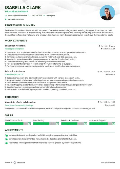 Educational Assistant Resume