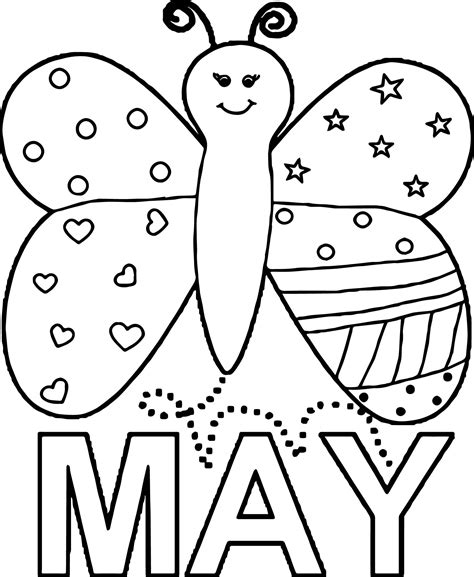 Educational Fun with May Printable Coloring Pages