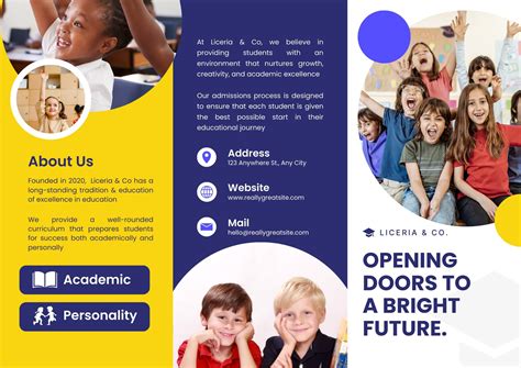 Educational Pamphlet Template Free