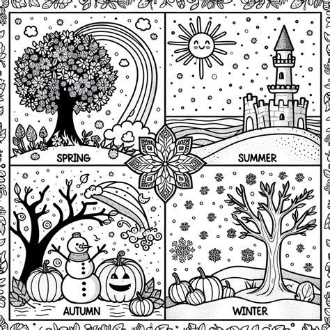 Educational and Seasonal Coloring Pages