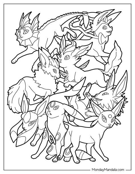 Eevee Evolution Eevee Coloring Pages