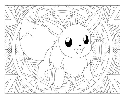 Eevee Pokemon Coloring Pages For Adults