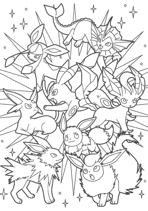 Eeveelutions Coloring Pages