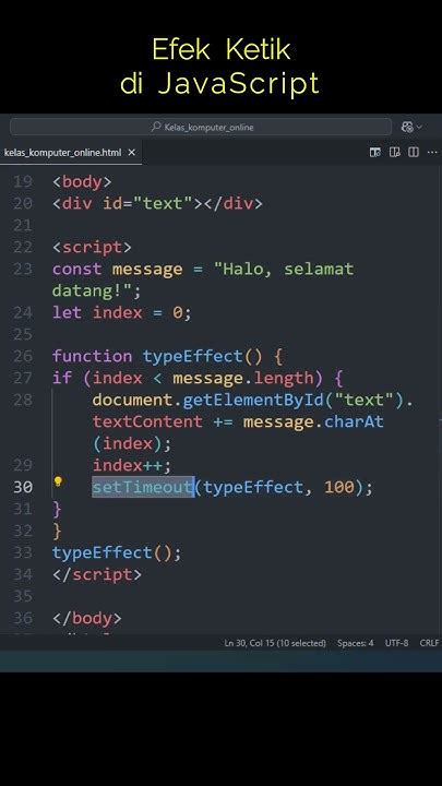 Efek ketik HTML typewriter romantis