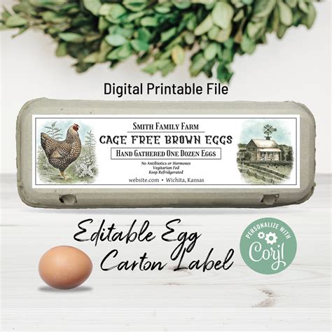 Egg Carton Labels Template