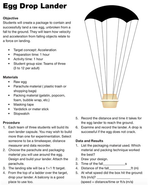 Egg Drop Project Guide