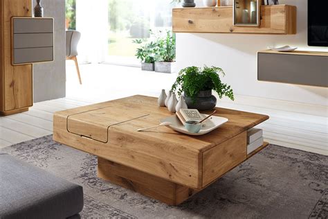 Couchtisch Eiche Massiv 120 x 70 cm Wildeiche Wohnzimmertisch