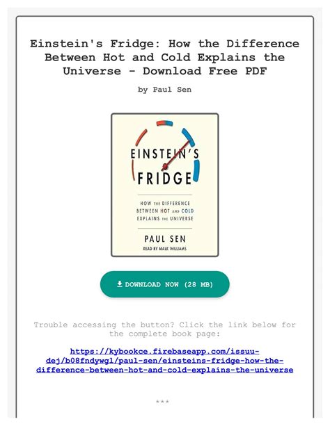 Einstein's Fridge: How The Difference Between Hot And Cold Explains The Universe