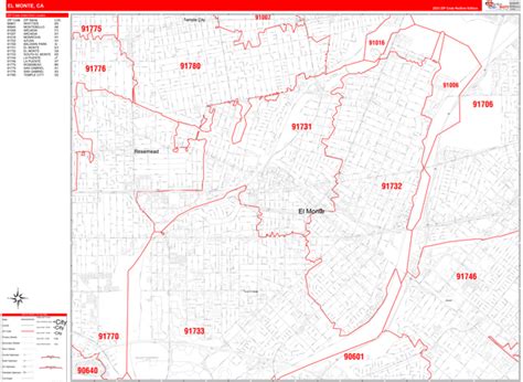 El Monte Zip Code Map