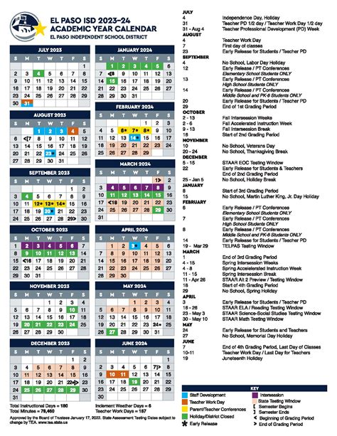 El Paso District Calendar