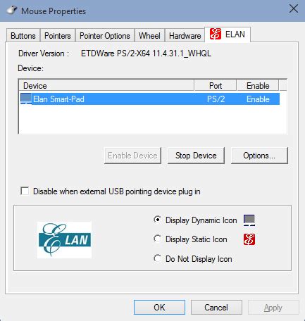 Elan touchpads have problems in Windows 8.1