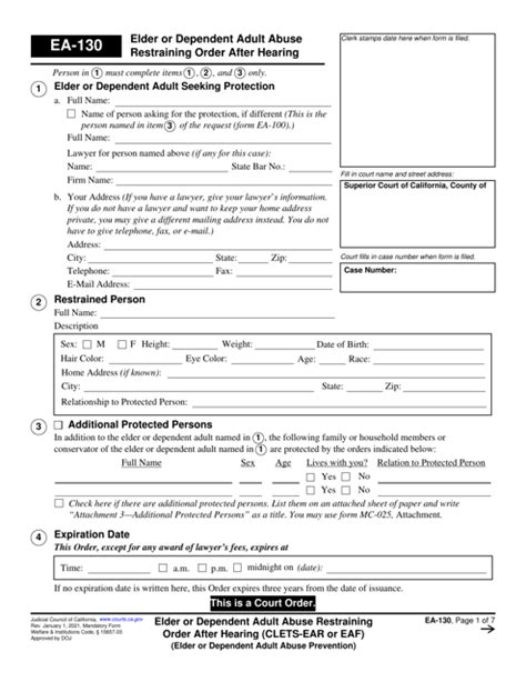 Elder Abuse Restraining Order