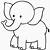 Elefante Simples para colorir imprimir e desenhar