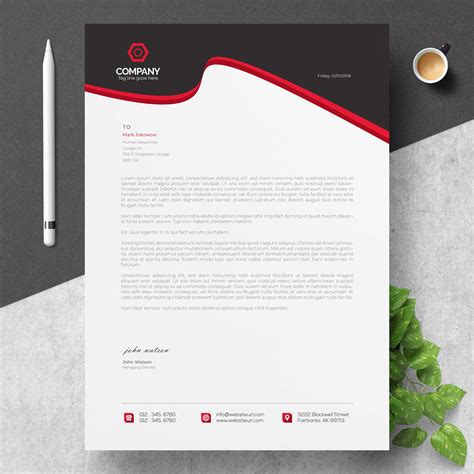 Elegant letterhead template design in minimalist style Download Free