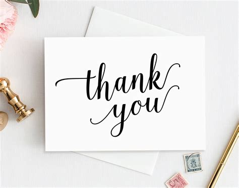 Thank You Card Elegant Canva Template for Expressing Etsy
