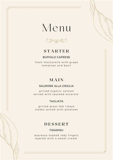 Elegant Menu Template