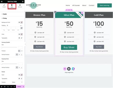 Elementor plans and pricing