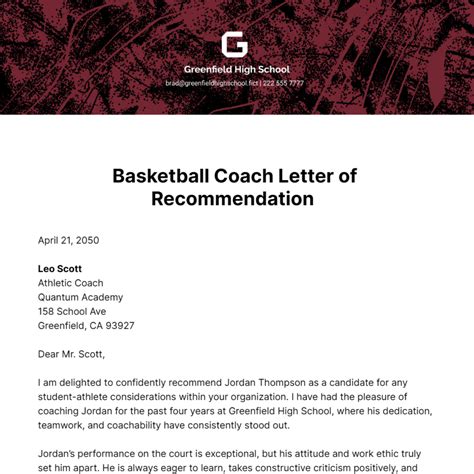 Elements of a Strong Coaching Letter of Recommendation