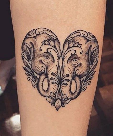 cute double elephant of heart shape on wrist Cool