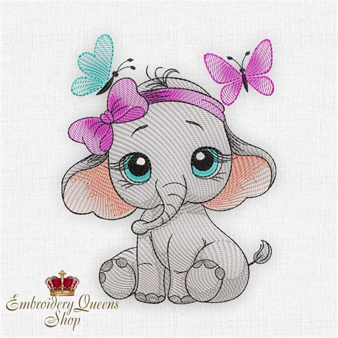 Elephant Computer Embroidery Designs
