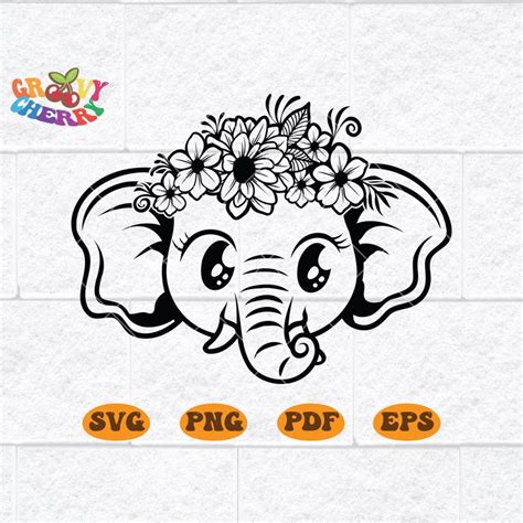 Download Elephant Flower Crown Cut Files