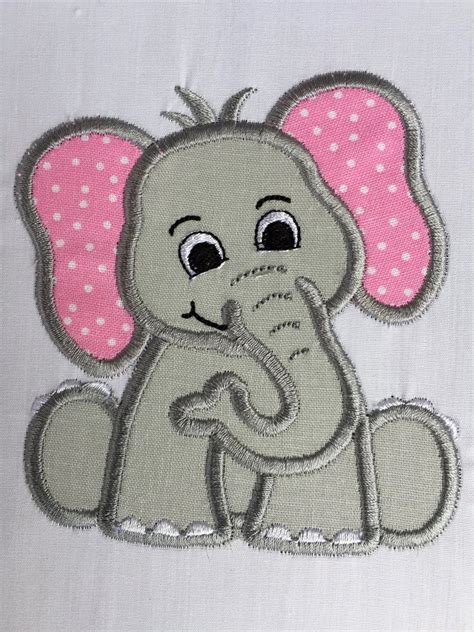 Elephant Machine Embroidery Applique Designs