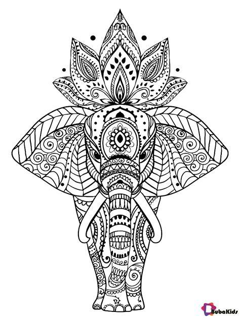 Elephant Mandala Coloring Pages Easy