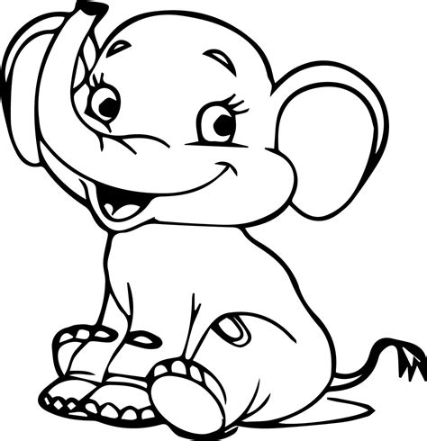 Elephant Pictures To Color Printable