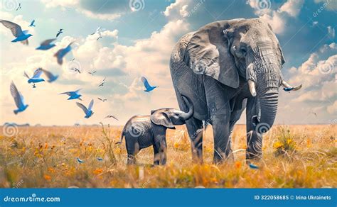 Elephants and Birds