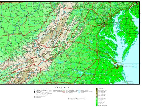 Elevation Map Of Virginia