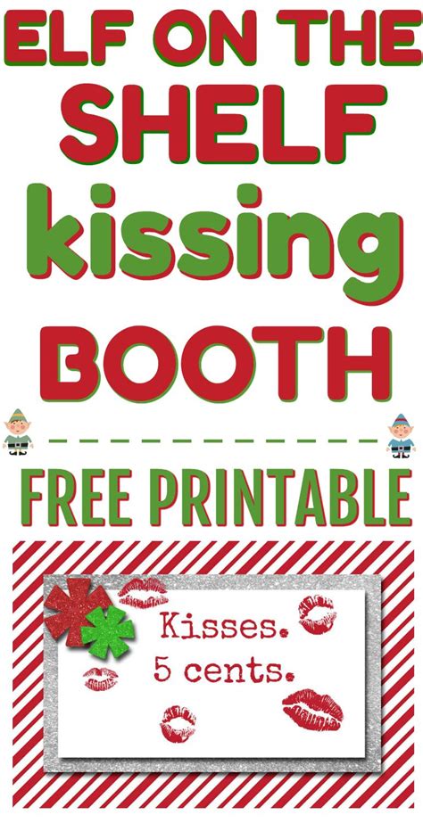 Elf Kissing Booth Free Printable