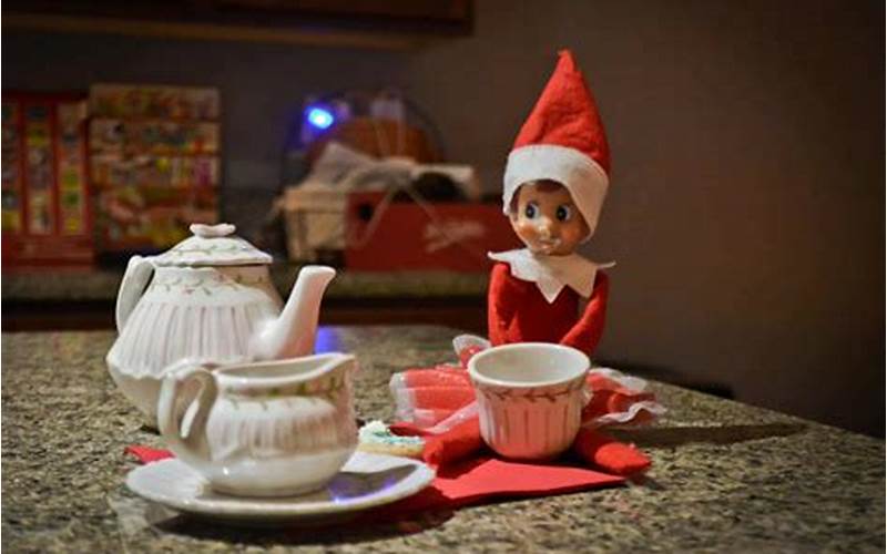 Elf On A Shelf Having A Tea Party With Barbie