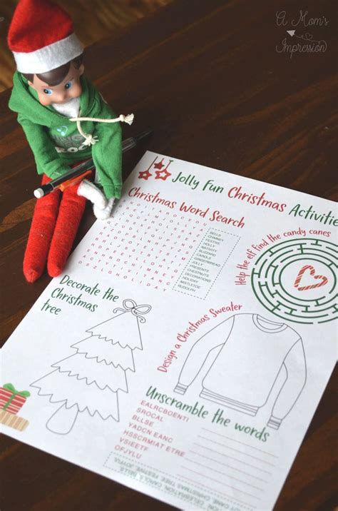Elf On The Shelf Activities Printable