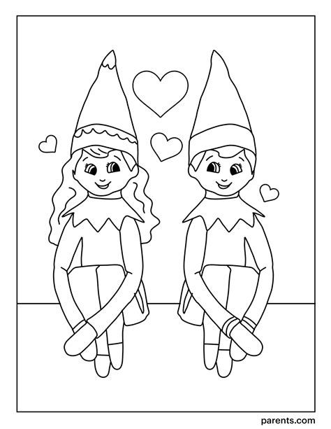 Elf on the Shelf Coloring Page. He's comfy and cozy in his holiday