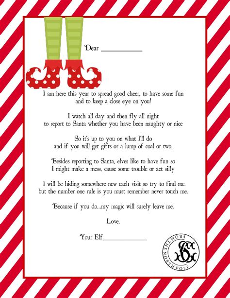 Elf On A Shelf Welcome Letter Template