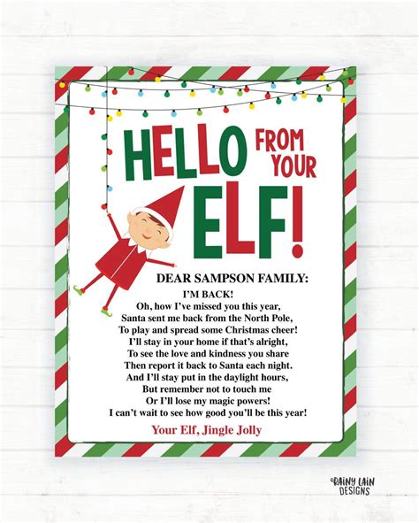 Elf On The Shelf Letter Printable Free