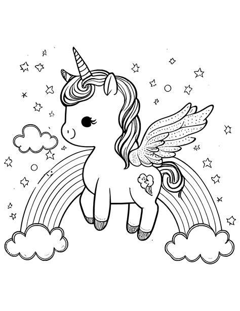 Elf Unicorn Coloring Pages