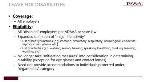 Eligibility Requirements for Adaaa Leave