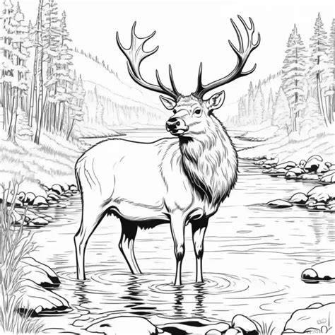 Elk Coloring Pages