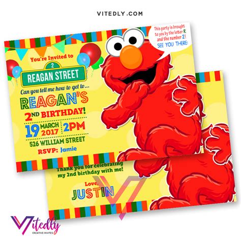 Elmo Sesame Street Birthday Invitation by GigglePrintables on Etsy, 10