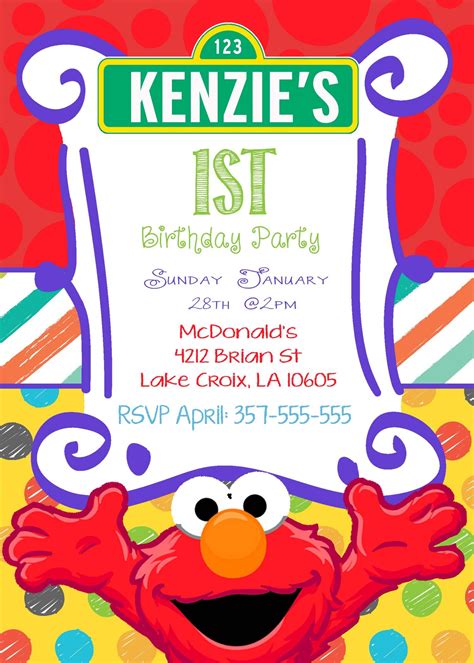 Elmo Birthday Invitation Templates Free