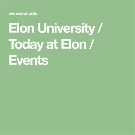 Elon Events Calendar