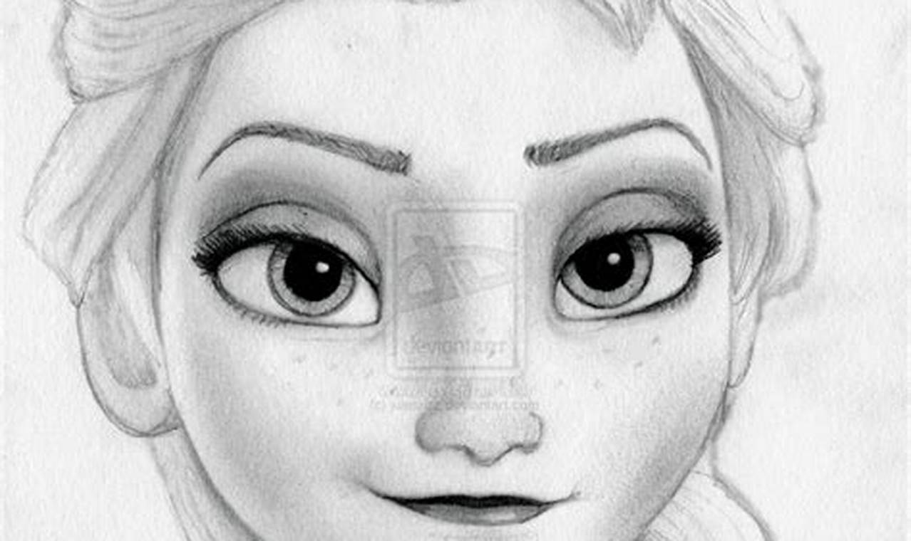 Elsa Pencil Sketch: A Masterpiece of Pencil Art