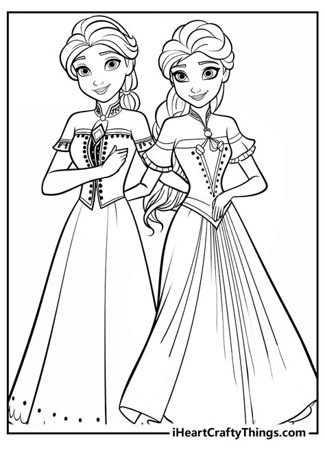Elsa And Anna Coloring Pages