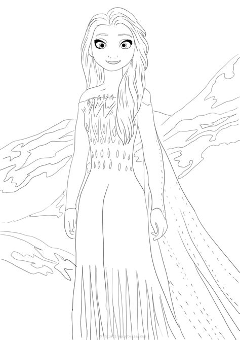 Elsa Coloring Pages Frozen 2 Show Yourself