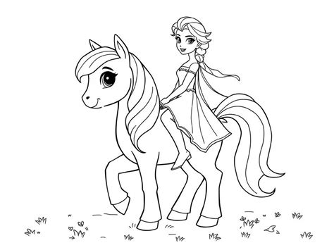 Elsa Pony Coloring Pages