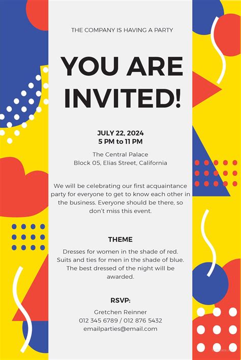 Email Invitation Template Free