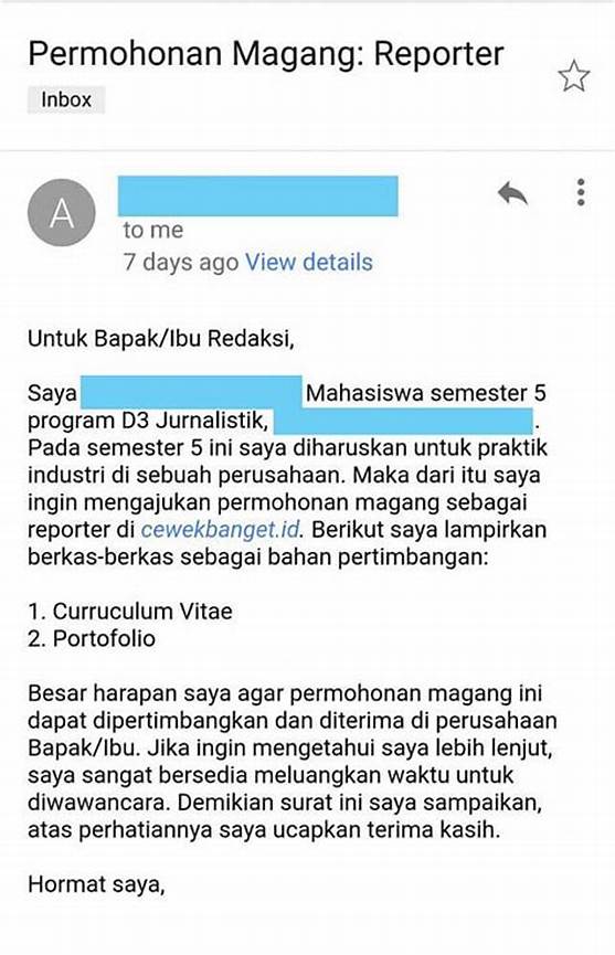 Email Magang Indonesia